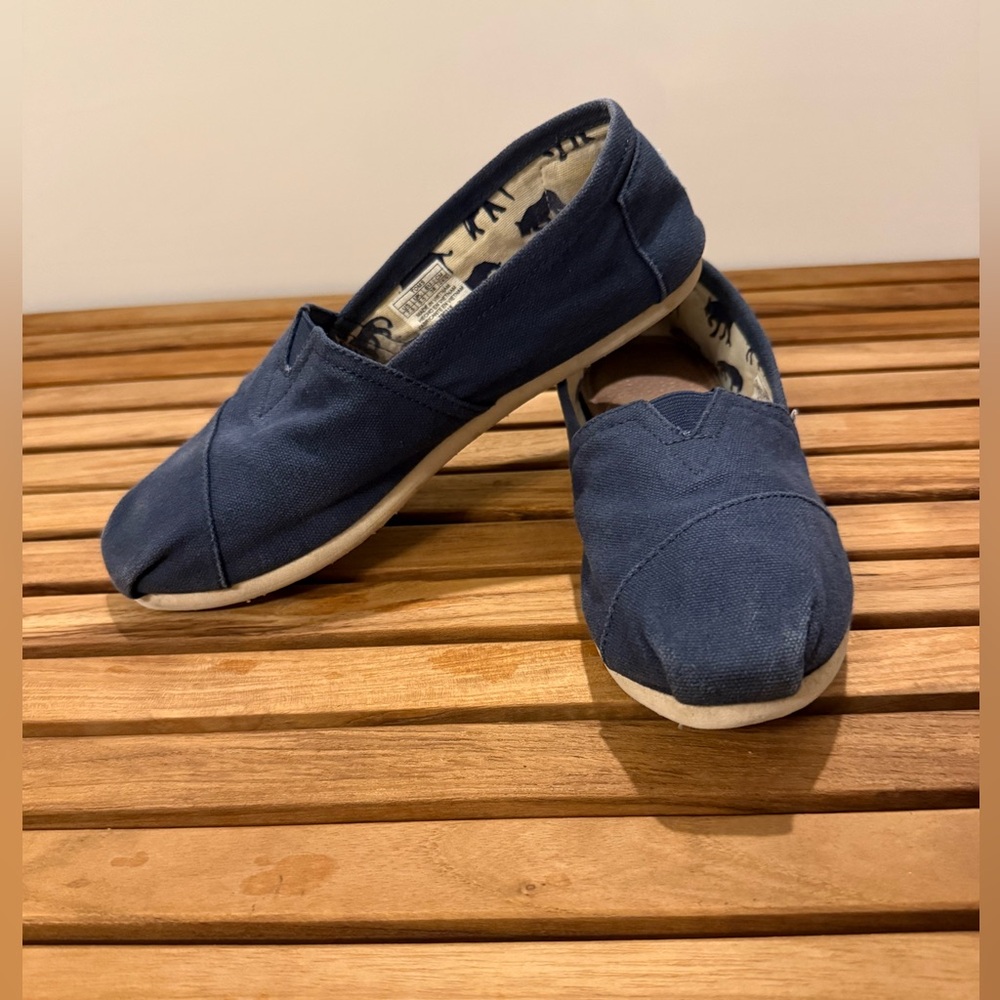 Tom’s Blue Canvas Slip-On Shoes